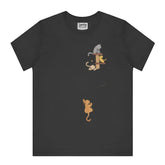 Playful Cats Climbing Black Short Sleeves Shirt product type